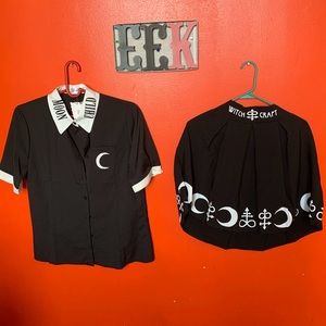 Moon Child Witchcraft skirt and blouse set.